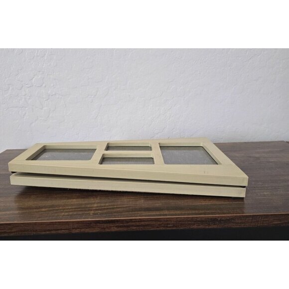 2 Beige Wooden Multi-Photo Slightly Distressed Frames Easel & Wall Mount Options - Picture 6 of 8